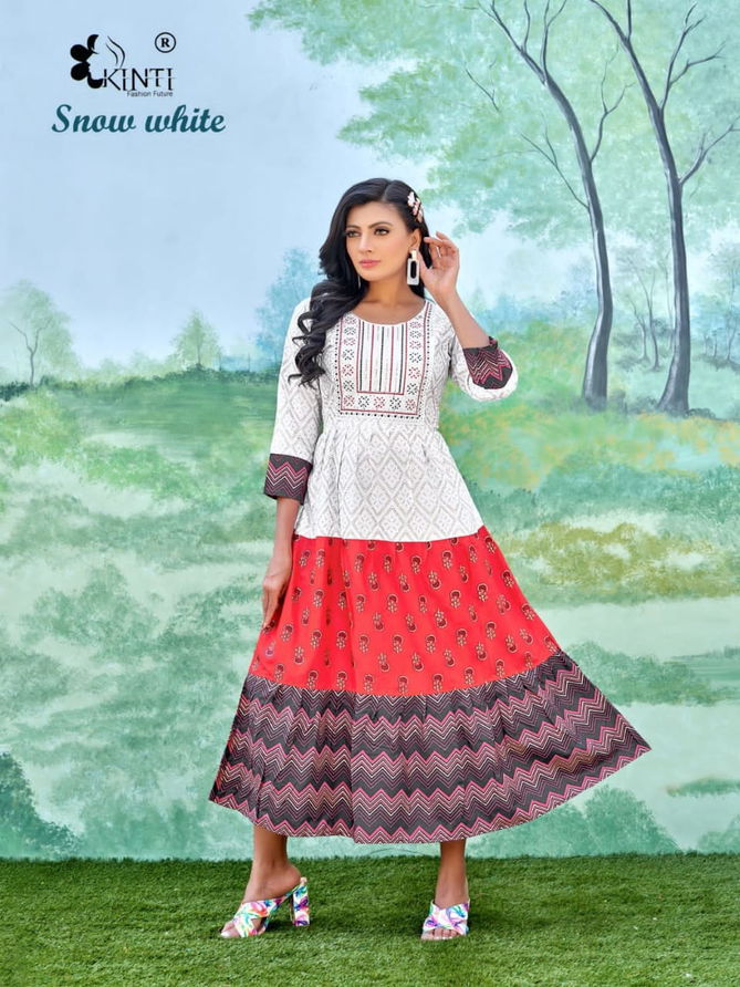 Snow White By Kinti Printed Anarkali Kurtis Catalog